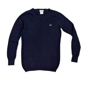 Used Lacoste Navy cotton crewneck sweater size 40 M